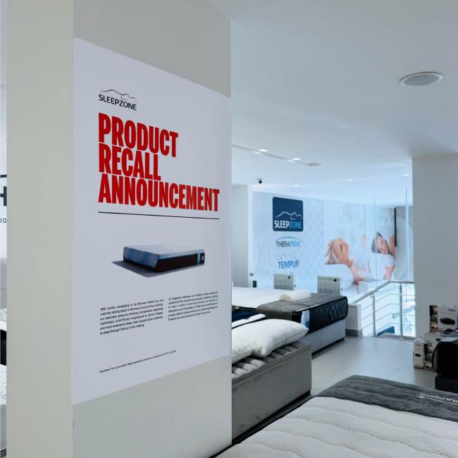 Product Recall Announcement Sleepzone World Cup 2026 Campaign 6